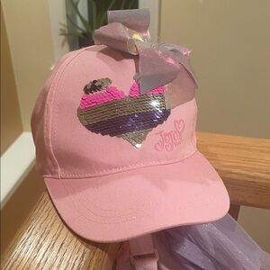 JoJo Siwa Pink Cap with Sequin Heart and Bow